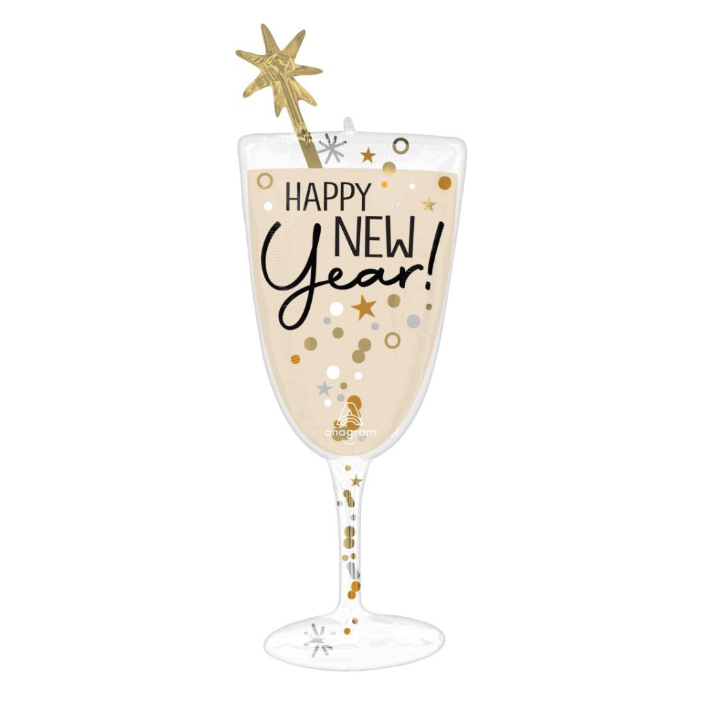 Anagram 40" Bubbly New Year Glass Balloon